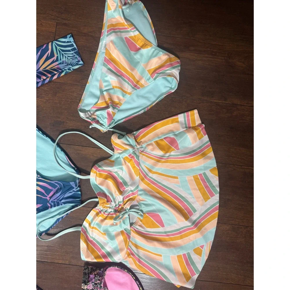 Wonder Nation Girls Swimwear Lot Size 10-12 Multicolor Good Mixed Styles 11pc